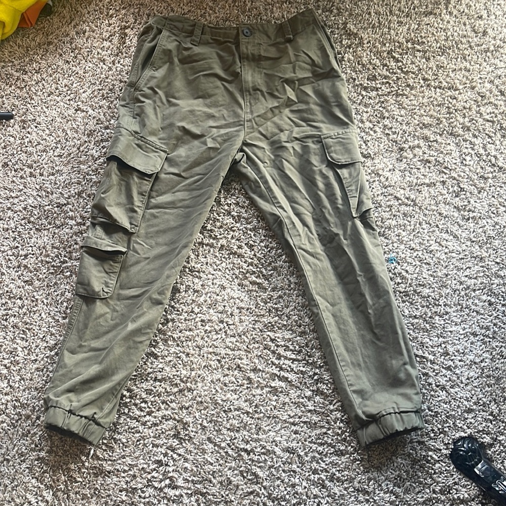 Gray-green cargo pants